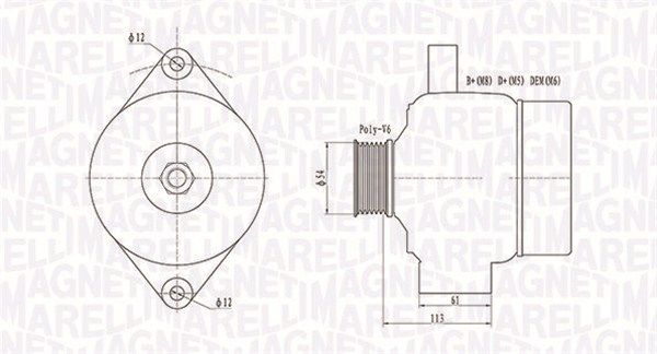 MAGNETI MARELLI Генератор 063731952010